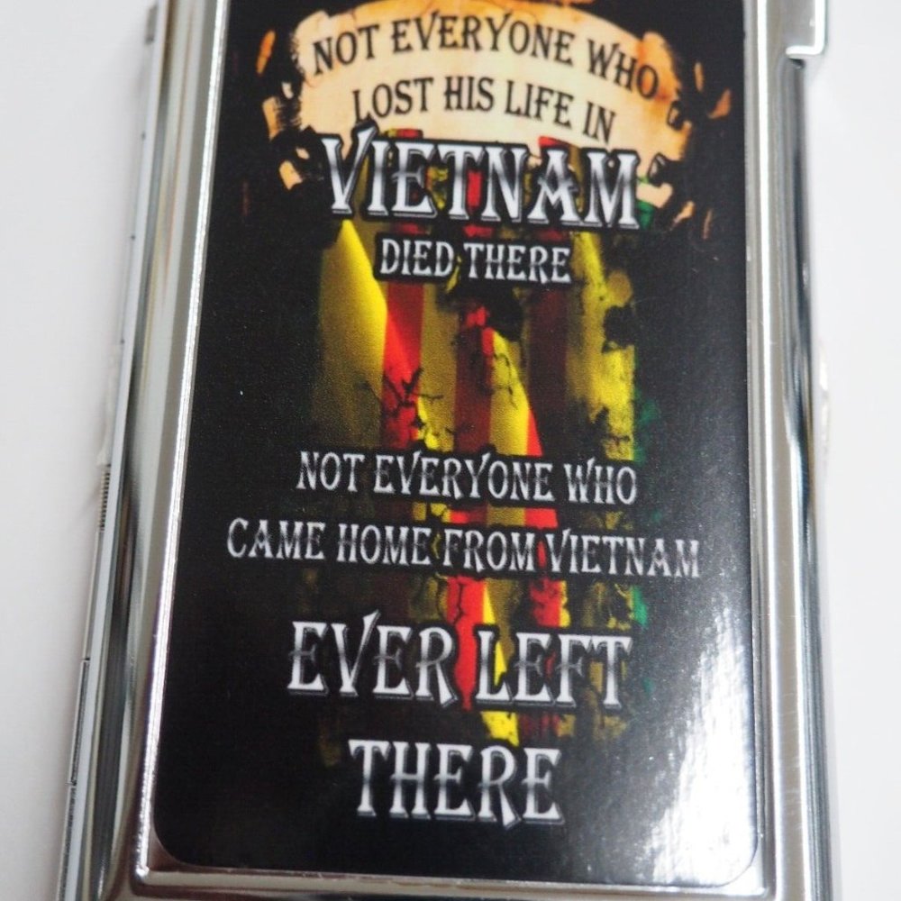 Vietnam Veteran Cigarette Case With Built In Butane Lighter